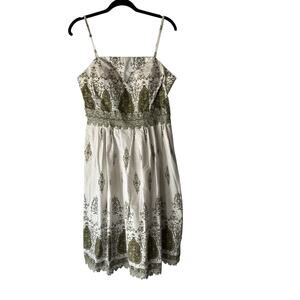 Y Apparel Dress Y2k Fairy Small White Green Boho Sundress‎ Crochet Lace Midi